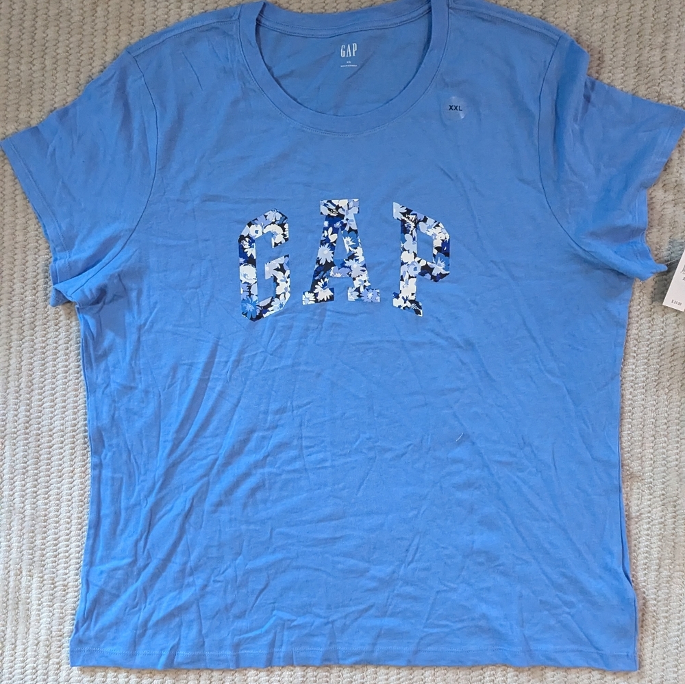 2XL Floral Gap Logo Tee Blue